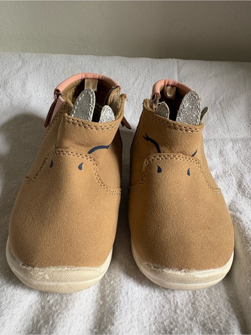 Kids Tan Suede Slip-On Shoes - Unbranded